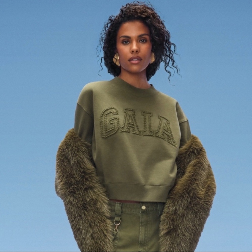 NEW NWT Gap x Cult Gaia M Cropped Logo Sweatshirt